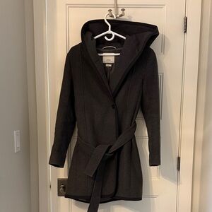 Wilfred Black Hooded Trench Coat